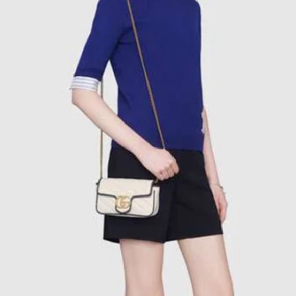 GUCCI Marmont Series Shoulder Bag Mini White - Picture 4 of 10